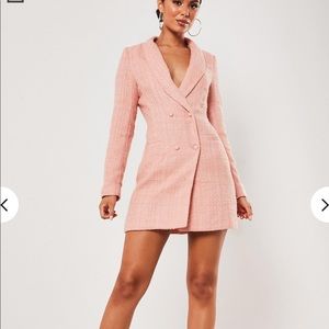 Pink tweed blazer dress